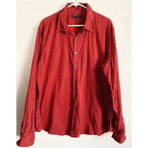 John Varvatos • Red Patterned Button Down Shirt